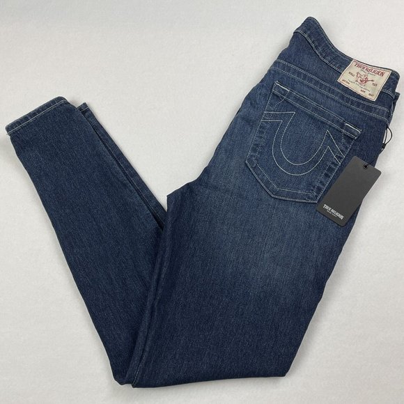 True Religion Denim - True Religion Womens Jennie Curvy Jean Size 34 Mid Rise Super Skinny Stretch